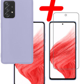 BASEY. BASEY. Samsung Galaxy A53 Hoesje Siliconen Met Screenprotector - Lila