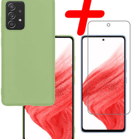 BASEY. BASEY. Samsung Galaxy A53 Hoesje Siliconen Met Screenprotector - Groen