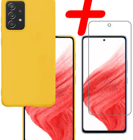BASEY. BASEY. Samsung Galaxy A53 Hoesje Siliconen Met Screenprotector - Geel