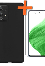 Nomfy Hoesje Geschikt voor Samsung A53 Hoesje Siliconen Cover Case Met Screenprotector - Hoes Geschikt voor Samsung Galaxy A53 Hoes Back Case - Transparant