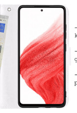 BASEY. Hoes Geschikt voor Samsung A53 Hoesje Bookcase Hoes Flip Case Book Cover Met Screenprotector - Hoesje Geschikt voor Samsung Galaxy A53 Hoes Book Case Hoesje - Wit