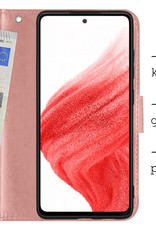 BASEY. Hoes Geschikt voor Samsung A53 Hoesje Bookcase Hoes Flip Case Book Cover Met 2x Screenprotector - Hoesje Geschikt voor Samsung Galaxy A53 Hoes Book Case Hoesje - Rosé goud
