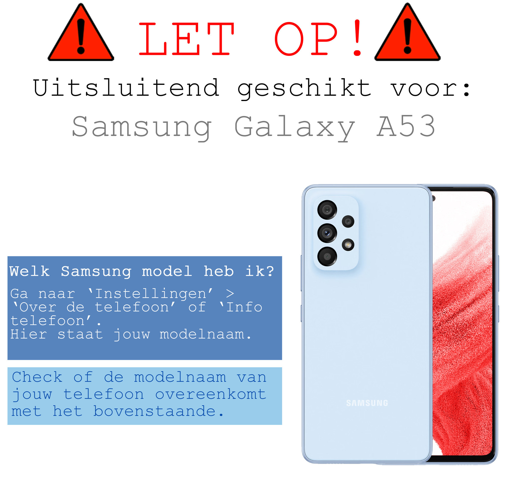 BASEY. Hoes Geschikt voor Samsung A53 Hoesje Bookcase Hoes Flip Case Book Cover Met 2x Screenprotector - Hoesje Geschikt voor Samsung Galaxy A53 Hoes Book Case Hoesje - Wit