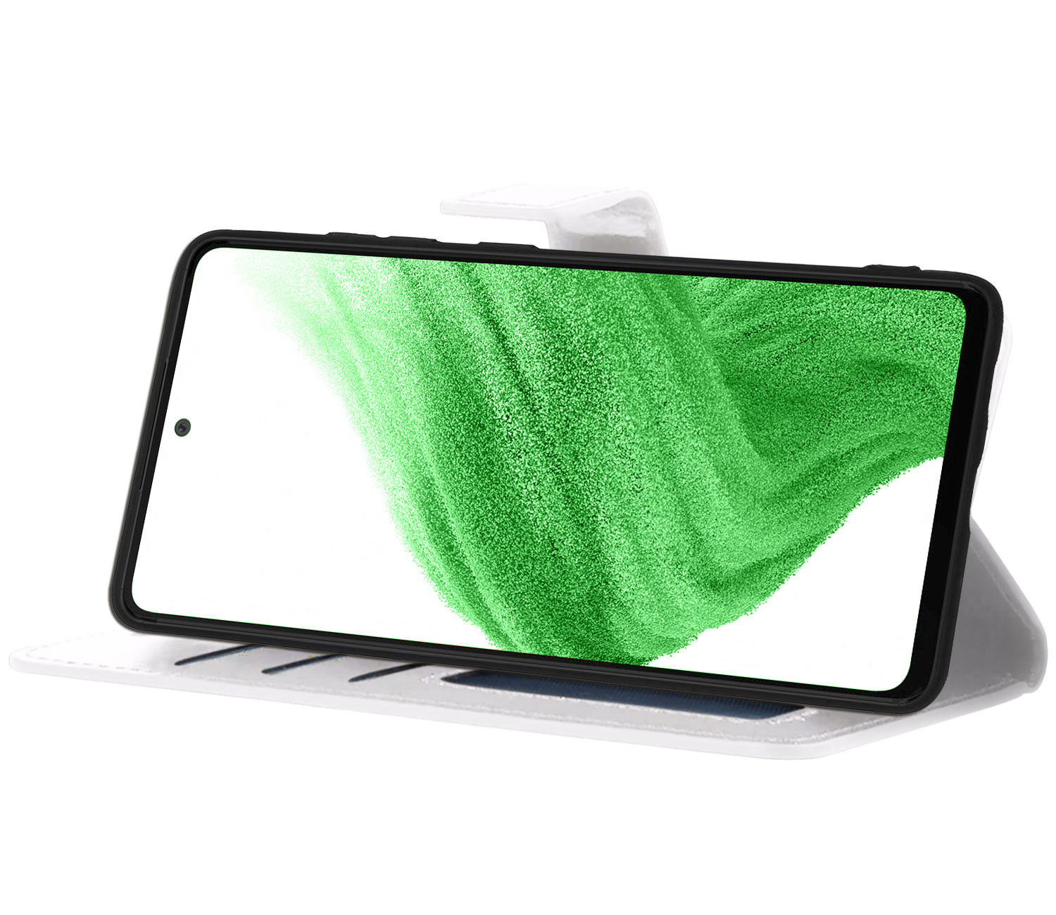 Nomfy Hoesje Geschikt voor Samsung A53 Hoes Bookcase Flipcase Book Cover Met Screenprotector - Hoes Geschikt voor Samsung Galaxy A53 Hoesje Book Case - Wit