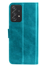 Nomfy Hoesje Geschikt voor Samsung A53 Hoes Bookcase Flipcase Book Cover Met 2x Screenprotector - Hoes Geschikt voor Samsung Galaxy A53 Hoesje Book Case - Turquoise