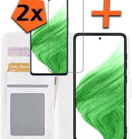 Nomfy Nomfy Samsung Galaxy A53 Hoesje Bookcase Wit Met 2x Screenprotector