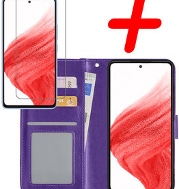 BASEY. BASEY. Samsung Galaxy A53 Hoesje Bookcase Paars Met Screenprotector