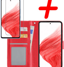 BASEY. BASEY. Samsung Galaxy A53 Hoesje Bookcase Rood Met Screenprotector
