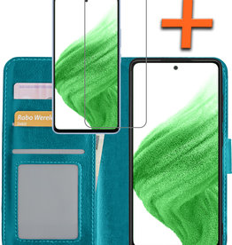 Nomfy Nomfy Samsung Galaxy A53 Hoesje Bookcase Turquoise Met Screenprotector