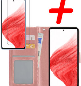 BASEY. BASEY. Samsung Galaxy A53 Hoesje Bookcase Rose goud Met Screenprotector