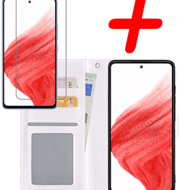 BASEY. BASEY. Samsung Galaxy A53 Hoesje Bookcase Wit Met Screenprotector
