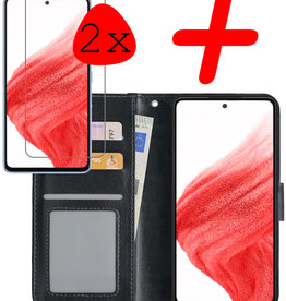 BASEY. BASEY. Samsung Galaxy A53 Hoesje Bookcase Zwart Met 2x Screenprotector