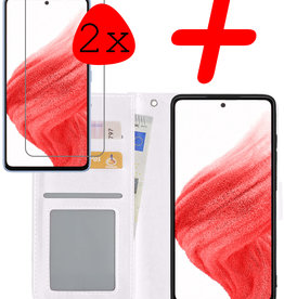 BASEY. BASEY. Samsung Galaxy A53 Hoesje Bookcase Wit Met 2x Screenprotector
