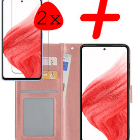 BASEY. BASEY. Samsung Galaxy A53 Hoesje Bookcase Rose goud Met 2x Screenprotector
