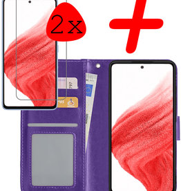 BASEY. BASEY. Samsung Galaxy A53 Hoesje Bookcase Paars Met 2x Screenprotector