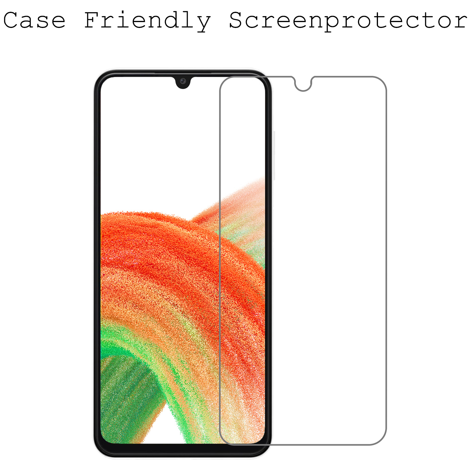 BASEY. Screenprotector Geschikt voor Samsung A33 Screenprotector Tempered Glass - Screenprotector Geschikt voor Samsung Galaxy A33 Beschermglas Screen Protector Glas - 2 Stuks