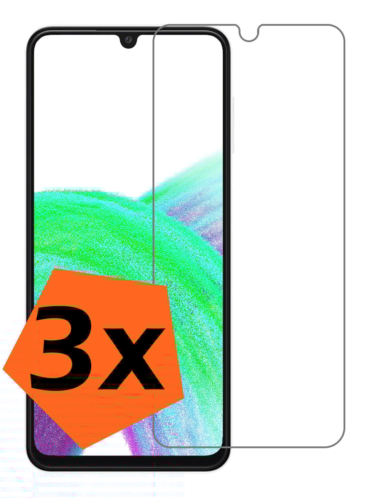 Nomfy Screenprotector Geschikt voor Samsung A33 Screenprotector Bescherm Glas Tempered Glass - Screenprotector Geschikt voor Samsung Galaxy A33 Screen Protector - 3 PACK