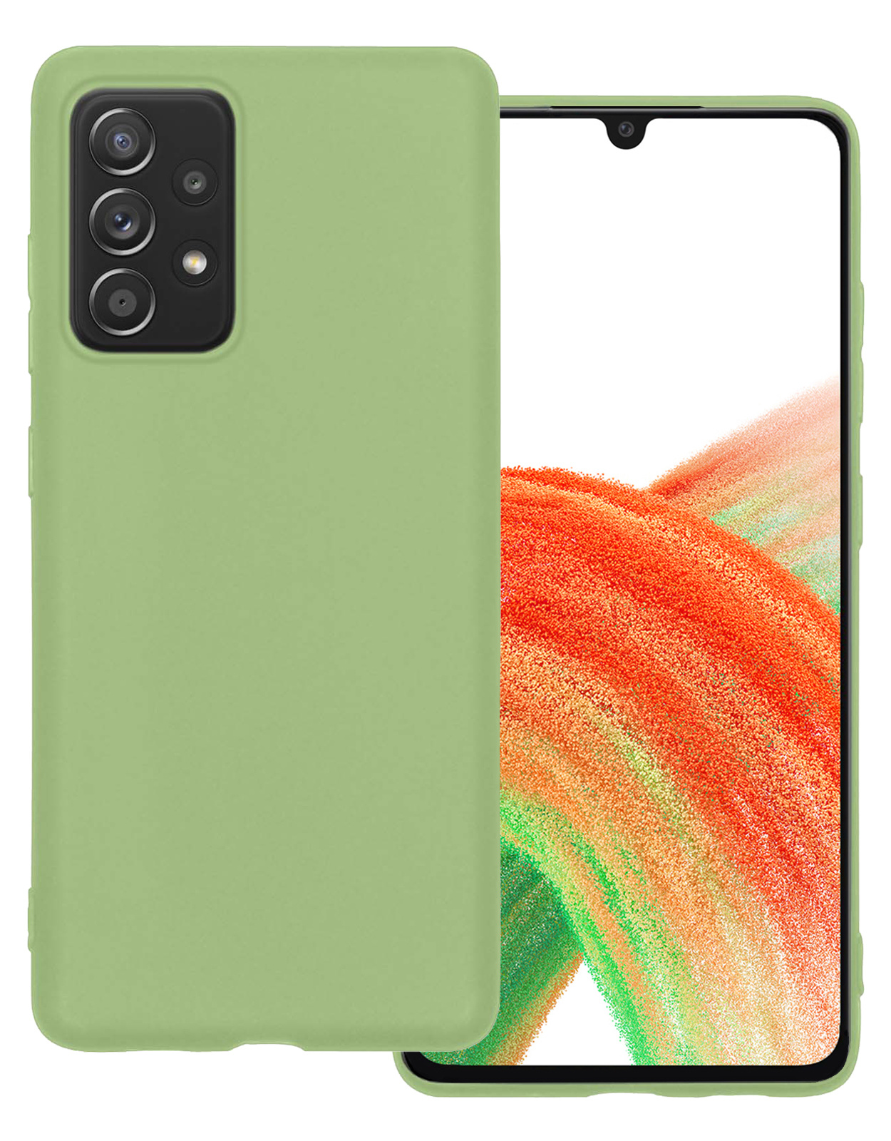 BASEY. Hoes Geschikt voor Samsung A33 Hoesje Siliconen Back Cover Case - Hoesje Geschikt voor Samsung Galaxy A33 Hoes Cover Hoesje - Groen