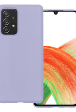 BASEY. Hoes Geschikt voor Samsung A33 Hoesje Siliconen Back Cover Case - Hoesje Geschikt voor Samsung Galaxy A33 Hoes Cover Hoesje - Lila
