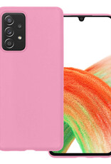 BASEY. Hoes Geschikt voor Samsung A33 Hoesje Siliconen Back Cover Case - Hoesje Geschikt voor Samsung Galaxy A33 Hoes Cover Hoesje - Lichtroze