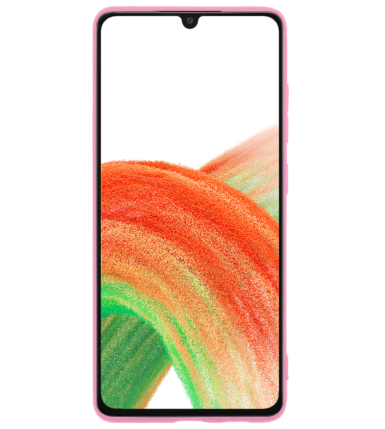 BASEY. Hoes Geschikt voor Samsung A33 Hoesje Siliconen Back Cover Case - Hoesje Geschikt voor Samsung Galaxy A33 Hoes Cover Hoesje - Lichtroze