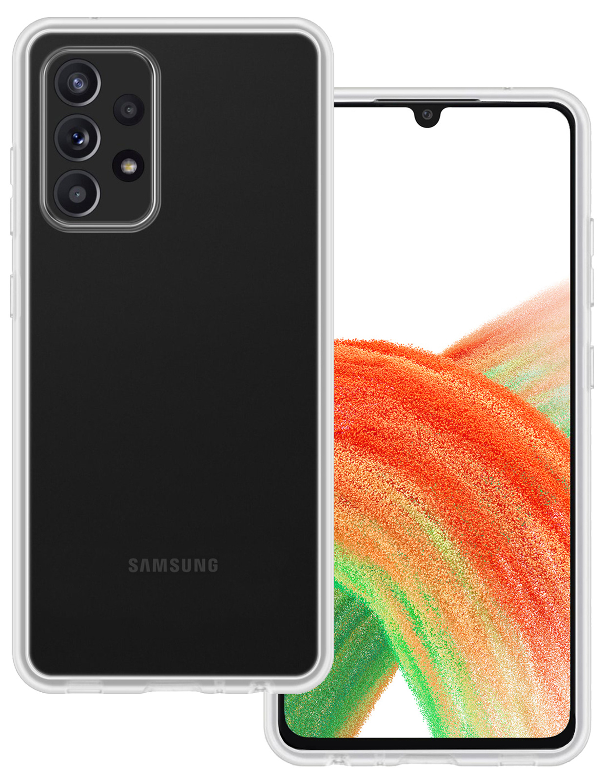 BASEY. Hoes Geschikt voor Samsung A33 Hoesje Siliconen Back Cover Case - Hoesje Geschikt voor Samsung Galaxy A33 Hoes Cover Hoesje - Transparant
