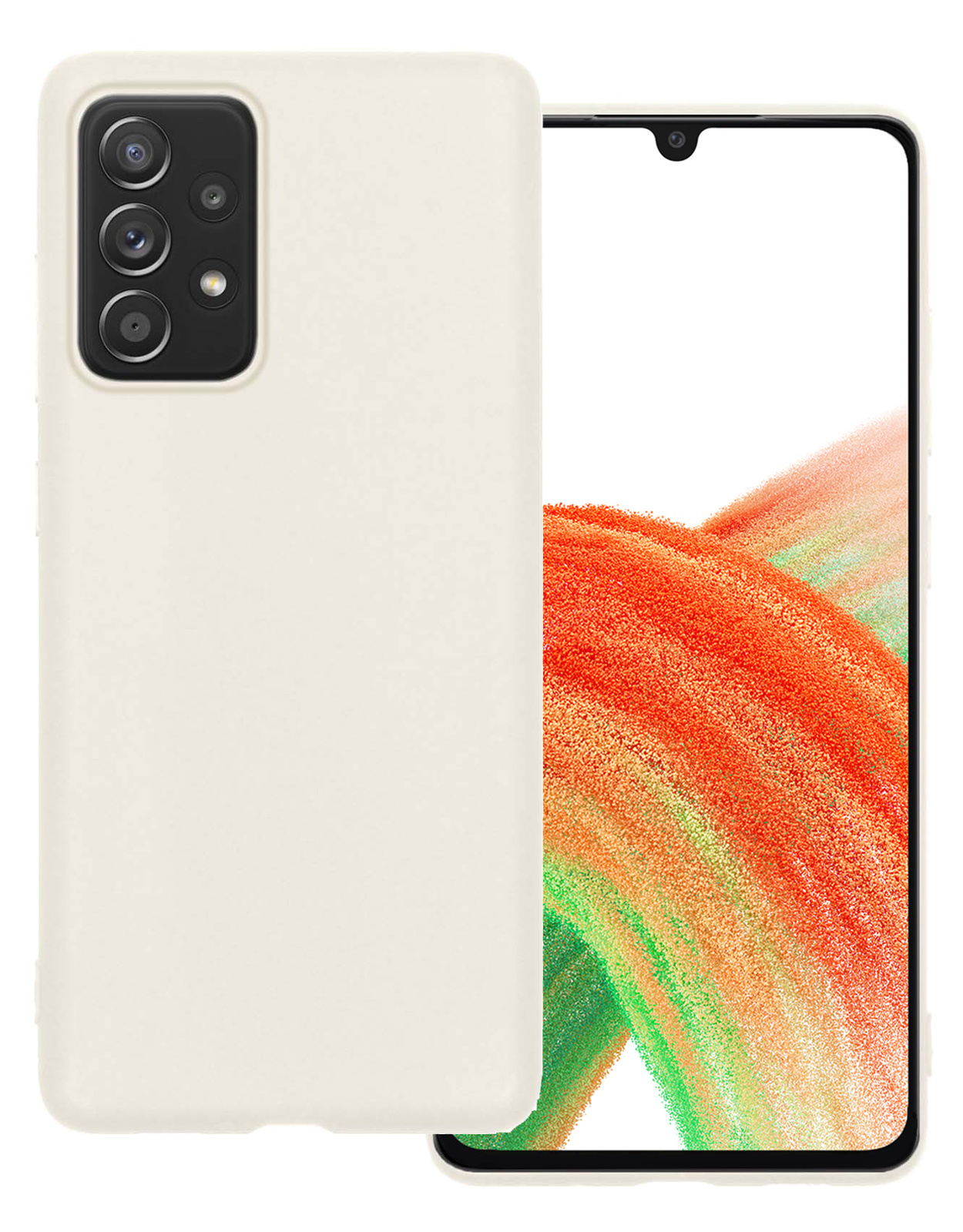 BASEY. Hoes Geschikt voor Samsung A33 Hoesje Siliconen Back Cover Case - Hoesje Geschikt voor Samsung Galaxy A33 Hoes Cover Hoesje - Wit