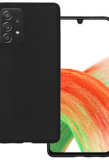 BASEY. Hoes Geschikt voor Samsung A33 Hoesje Siliconen Back Cover Case - Hoesje Geschikt voor Samsung Galaxy A33 Hoes Cover Hoesje - Zwart