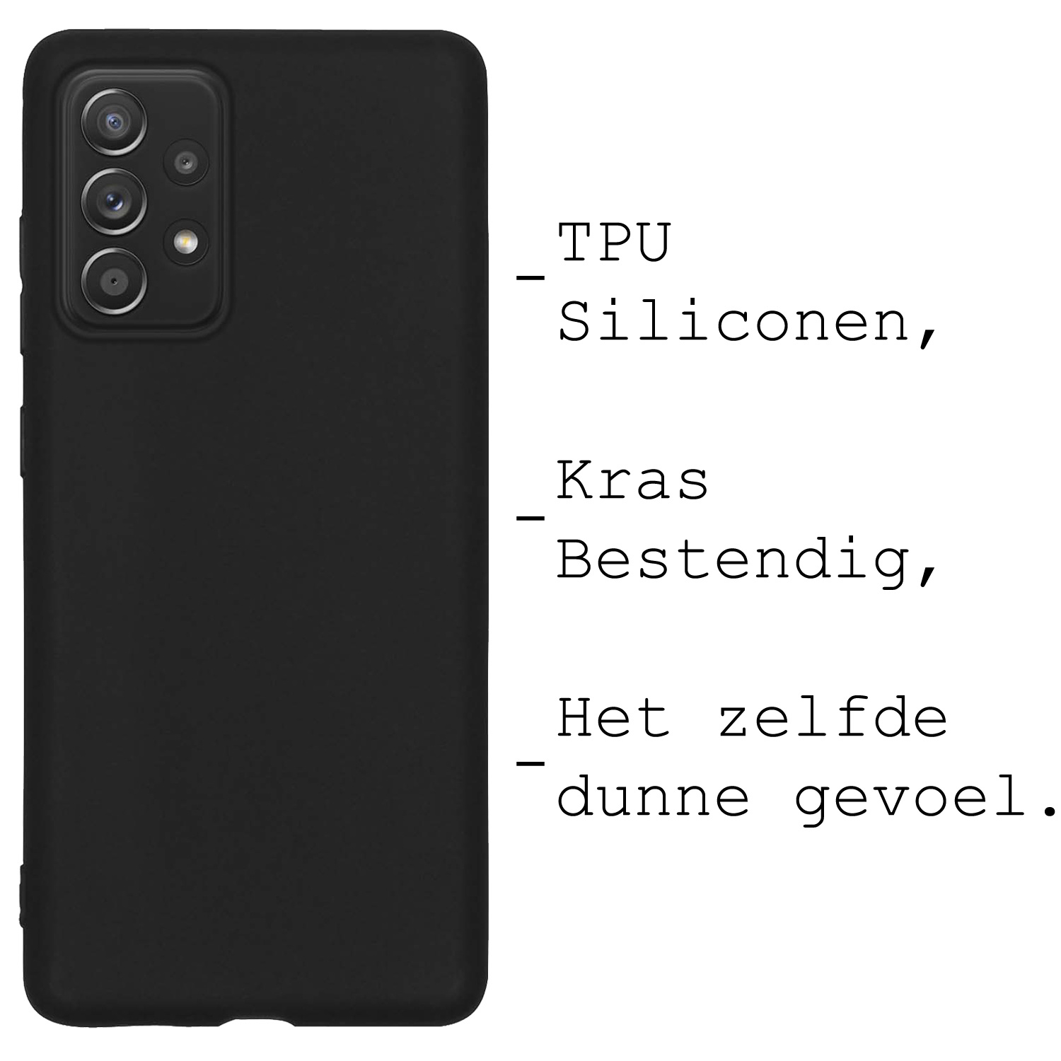 BASEY. Hoes Geschikt voor Samsung A33 Hoesje Siliconen Back Cover Case - Hoesje Geschikt voor Samsung Galaxy A33 Hoes Cover Hoesje - Zwart
