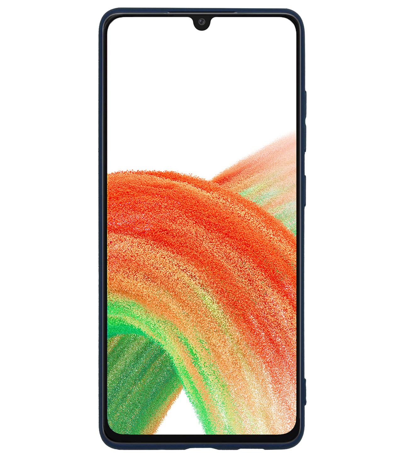 BASEY. Hoes Geschikt voor Samsung A33 Hoesje Siliconen Back Cover Case - Hoesje Geschikt voor Samsung Galaxy A33 Hoes Cover Hoesje - Donkerblauw - 2 Stuks