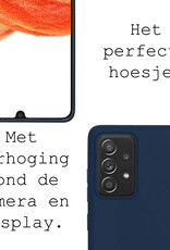 BASEY. Hoes Geschikt voor Samsung A33 Hoesje Siliconen Back Cover Case - Hoesje Geschikt voor Samsung Galaxy A33 Hoes Cover Hoesje - Donkerblauw - 2 Stuks