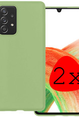 BASEY. Hoes Geschikt voor Samsung A33 Hoesje Siliconen Back Cover Case - Hoesje Geschikt voor Samsung Galaxy A33 Hoes Cover Hoesje - Groen - 2 Stuks