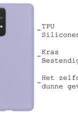 BASEY. Hoes Geschikt voor Samsung A33 Hoesje Siliconen Back Cover Case - Hoesje Geschikt voor Samsung Galaxy A33 Hoes Cover Hoesje - Lila - 2 Stuks