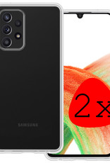 BASEY. Hoes Geschikt voor Samsung A33 Hoesje Siliconen Back Cover Case - Hoesje Geschikt voor Samsung Galaxy A33 Hoes Cover Hoesje - Transparant - 2 Stuks