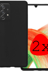 BASEY. Hoes Geschikt voor Samsung A33 Hoesje Siliconen Back Cover Case - Hoesje Geschikt voor Samsung Galaxy A33 Hoes Cover Hoesje - Zwart - 2 Stuks