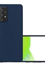 NoXx Hoes Geschikt voor Samsung A33 Hoesje Cover Siliconen Back Case Hoes - Donkerblauw