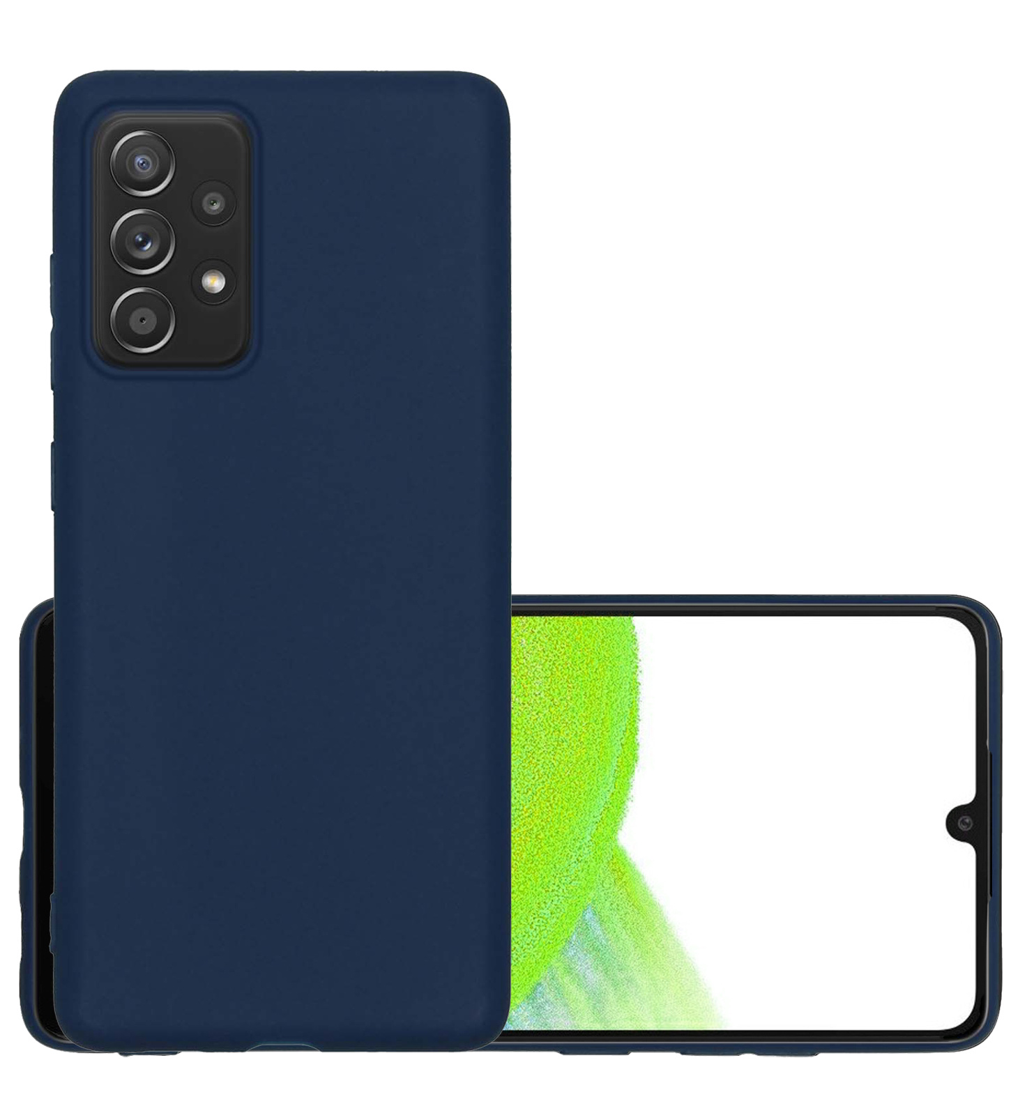 NoXx Hoes Geschikt voor Samsung A33 Hoesje Cover Siliconen Back Case Hoes - Donkerblauw