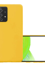 NoXx Hoes Geschikt voor Samsung A33 Hoesje Cover Siliconen Back Case Hoes - Geel