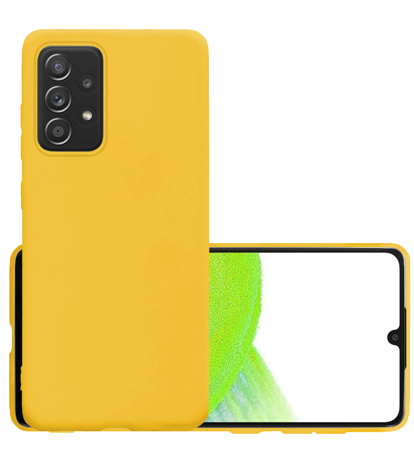 NoXx Hoes Geschikt voor Samsung A33 Hoesje Cover Siliconen Back Case Hoes - Geel