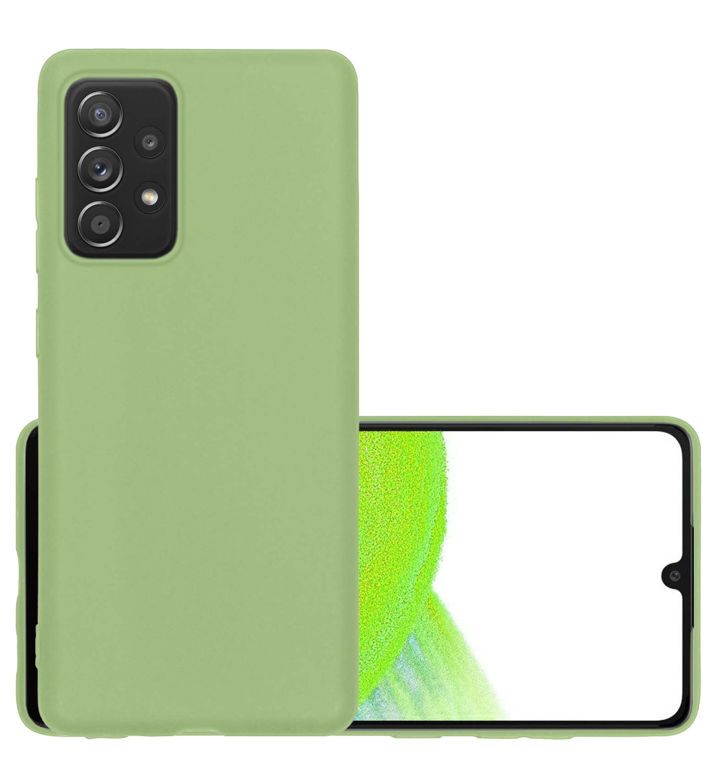 NoXx Hoes Geschikt voor Samsung A33 Hoesje Cover Siliconen Back Case Hoes - Groen