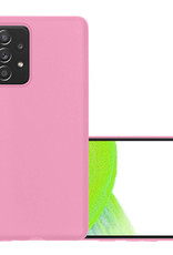 NoXx Hoes Geschikt voor Samsung A33 Hoesje Cover Siliconen Back Case Hoes - Lichtroze