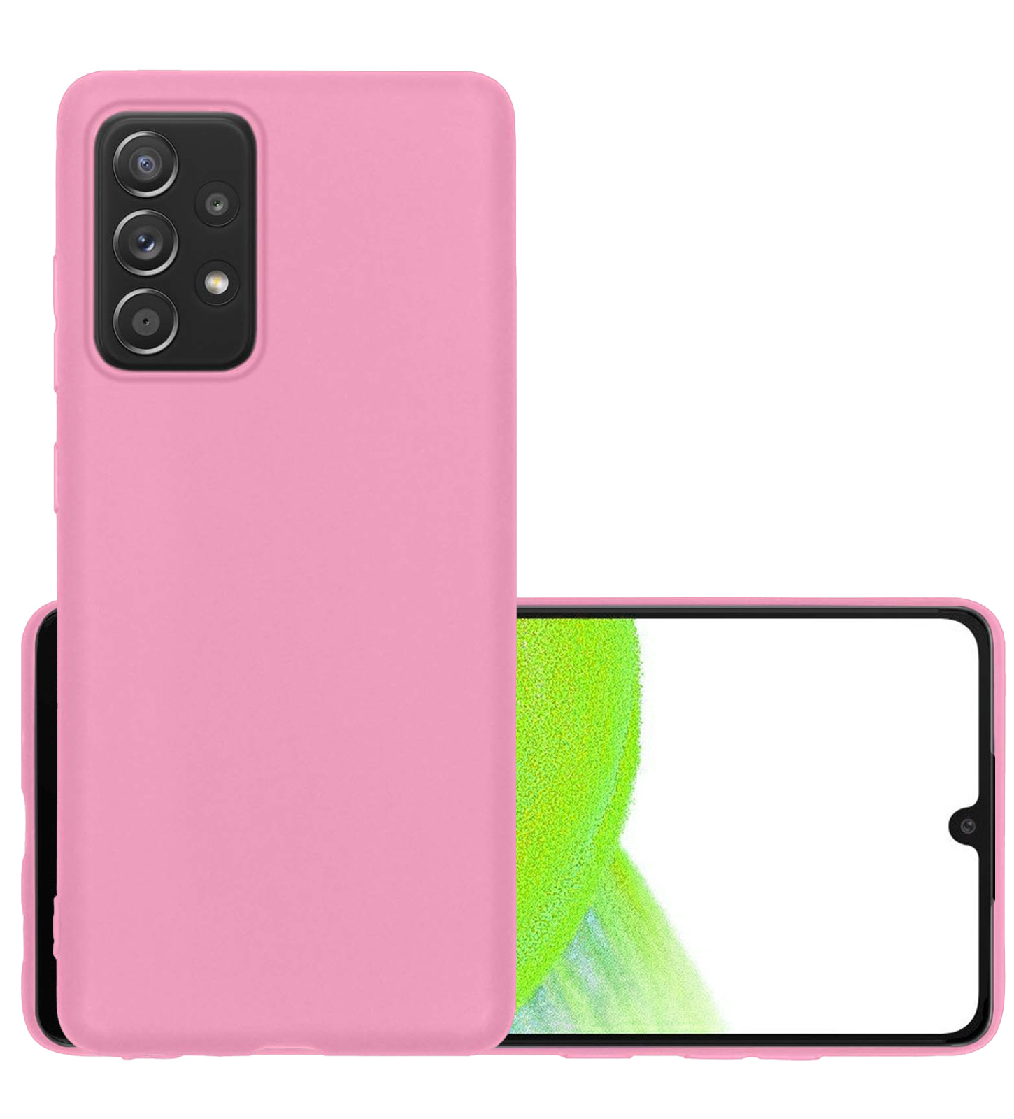 NoXx Hoes Geschikt voor Samsung A33 Hoesje Cover Siliconen Back Case Hoes - Lichtroze
