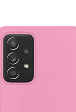 NoXx Hoes Geschikt voor Samsung A33 Hoesje Cover Siliconen Back Case Hoes - Lichtroze