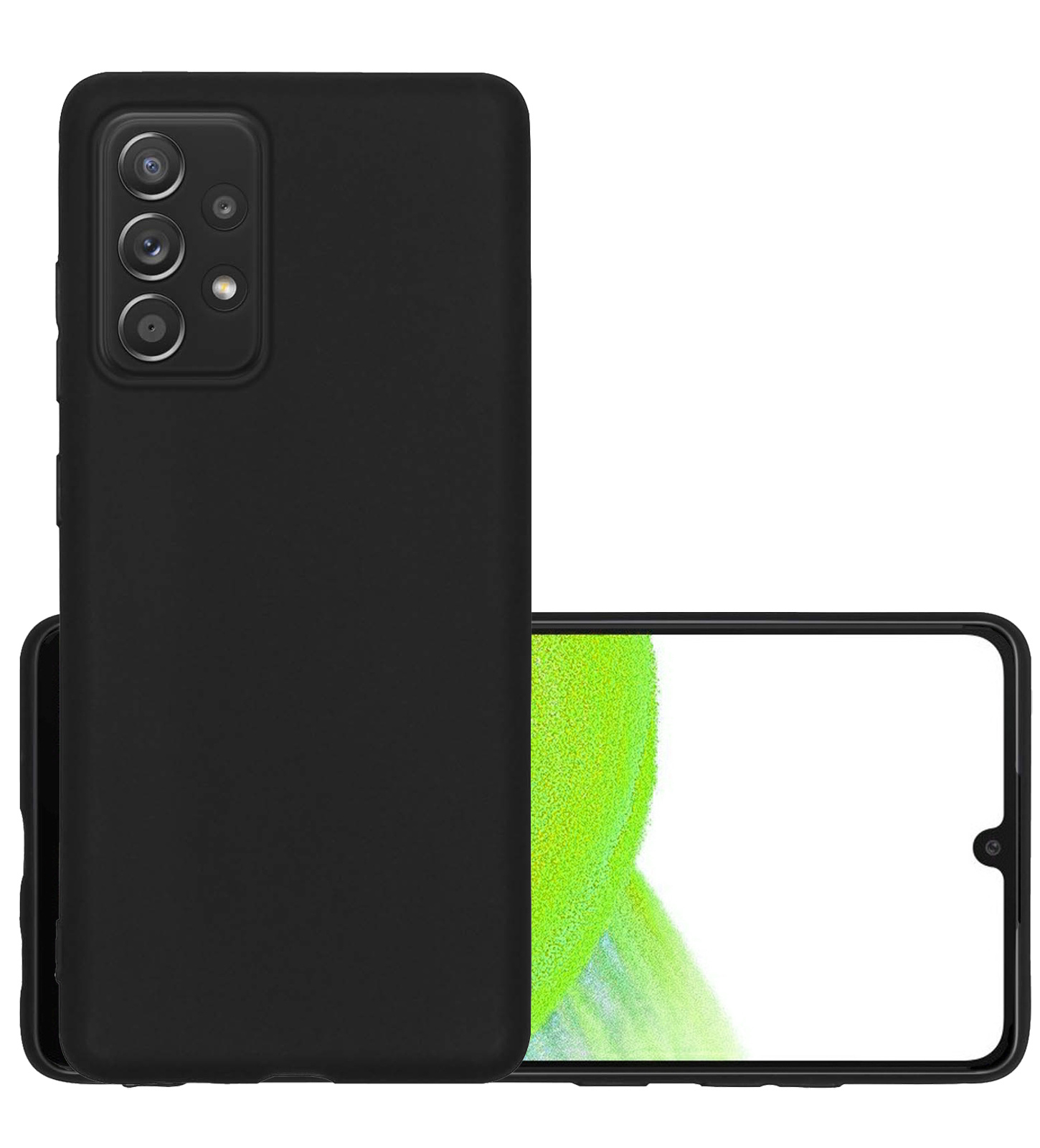 NoXx Hoes Geschikt voor Samsung A33 Hoesje Cover Siliconen Back Case Hoes - Zwart