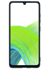NoXx Hoes Geschikt voor Samsung A33 Hoesje Cover Siliconen Back Case Hoes - Donkerblauw - 2x