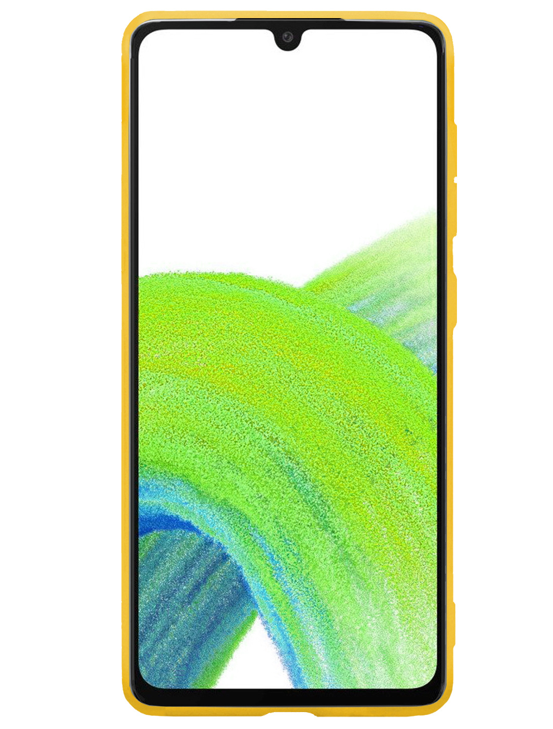 NoXx Hoes Geschikt voor Samsung A33 Hoesje Cover Siliconen Back Case Hoes - Geel - 2x
