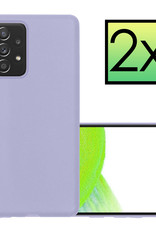 NoXx Hoes Geschikt voor Samsung A33 Hoesje Cover Siliconen Back Case Hoes - Lila - 2x