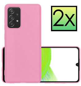 NoXx NoXx Samsung Galaxy A33 Hoesje Siliconen - Lichtroze - 2 PACK