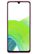 NoXx Hoes Geschikt voor Samsung A33 Hoesje Cover Siliconen Back Case Hoes - Lichtroze - 2x