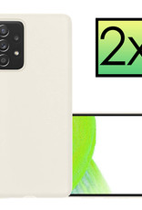 NoXx Hoes Geschikt voor Samsung A33 Hoesje Cover Siliconen Back Case Hoes - Wit - 2x